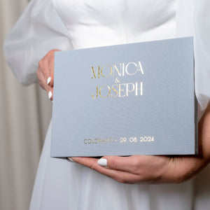 Dusty Sky Blue + Real Gold | Guest Book