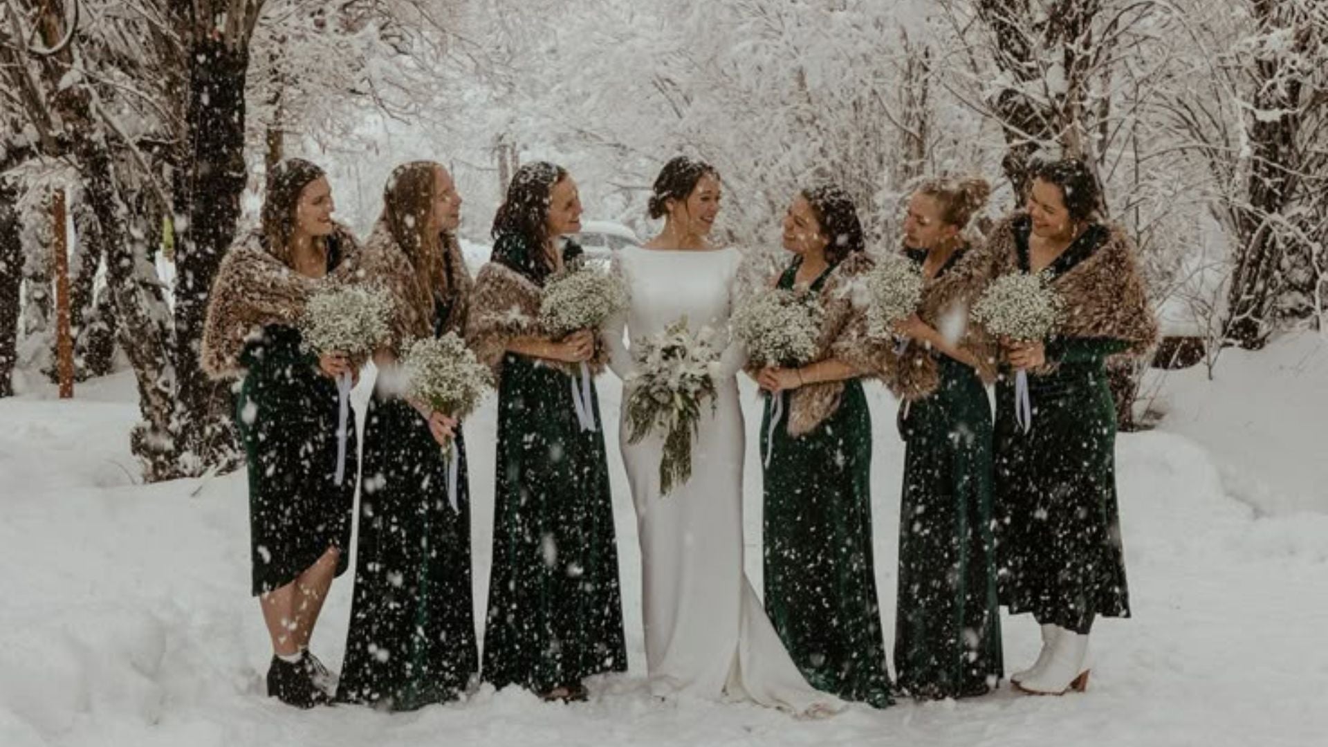 How to Style Bridesmaids for a Winter Wedding
