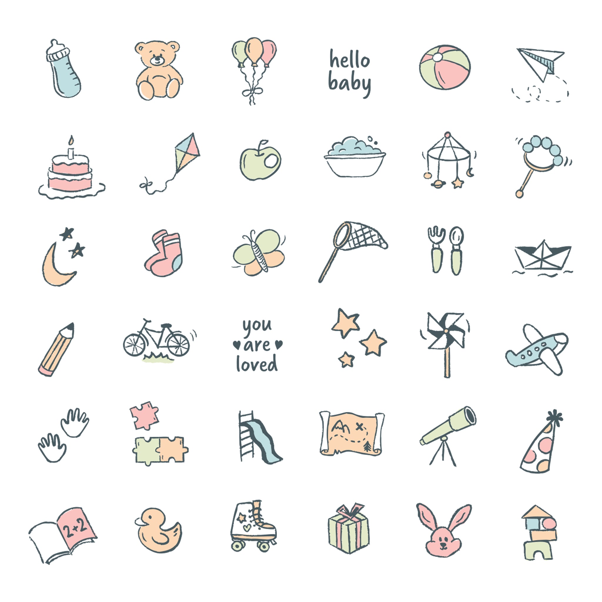 Baby Style Stickers for 1st Year Albums, entertain your guest