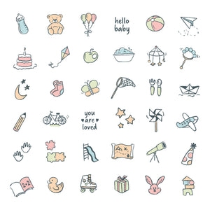 Baby Style Stickers for 1st Year Albums, entertain your guest