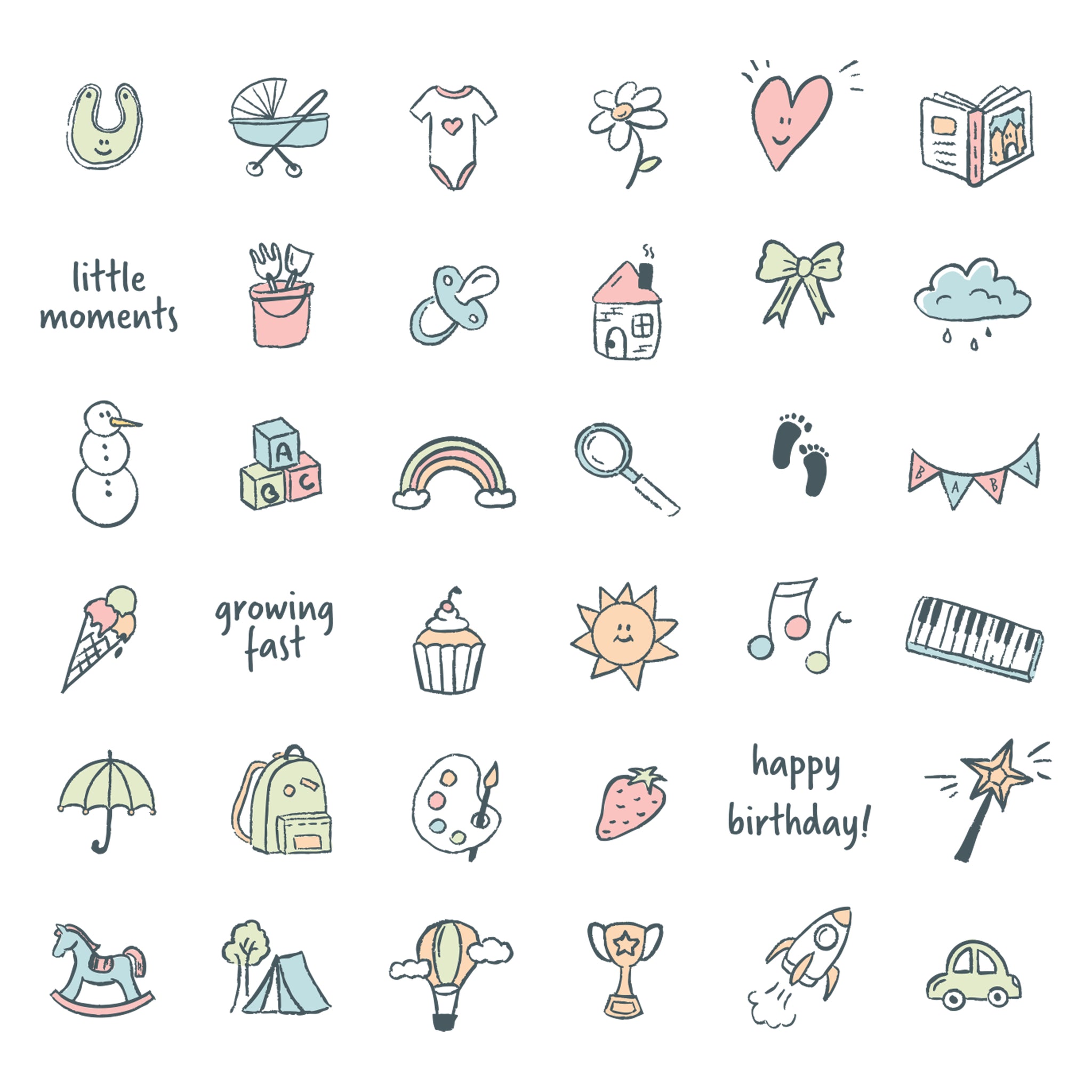 Baby Style Stickers for 1st Year Albums, entertain your guest