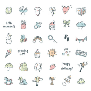 Baby Style Stickers for 1st Year Albums, entertain your guest