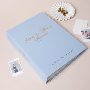 Light Blue + Real Gold  | Guest Book