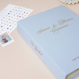 Light Blue + Real Gold  | Guest Book