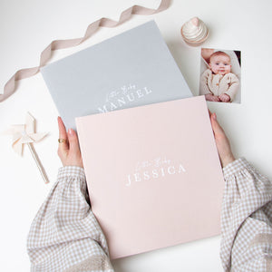 Cream + White Velour | 1st Year Baby Book