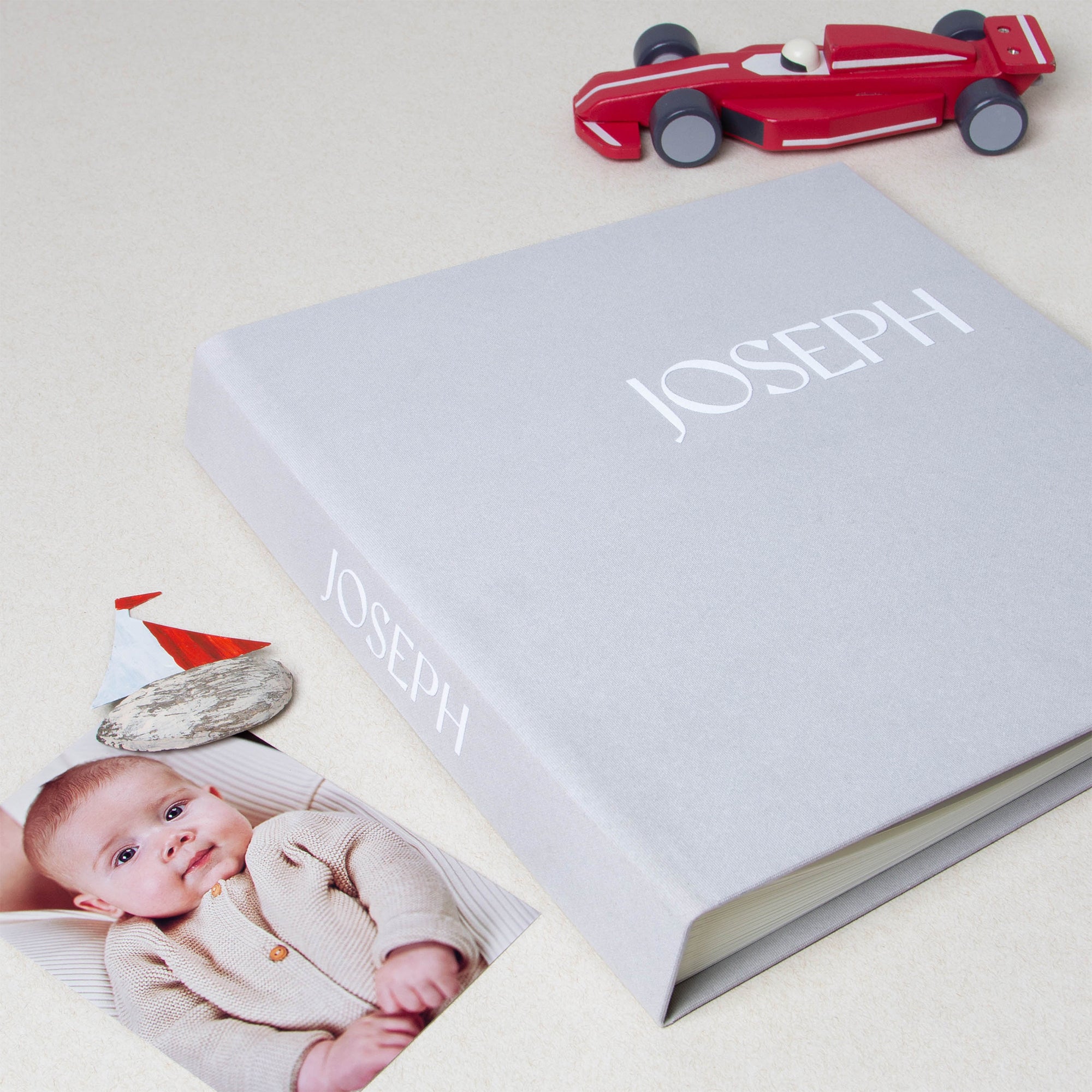 Light Blue + White Velour | 1st Year Baby Book