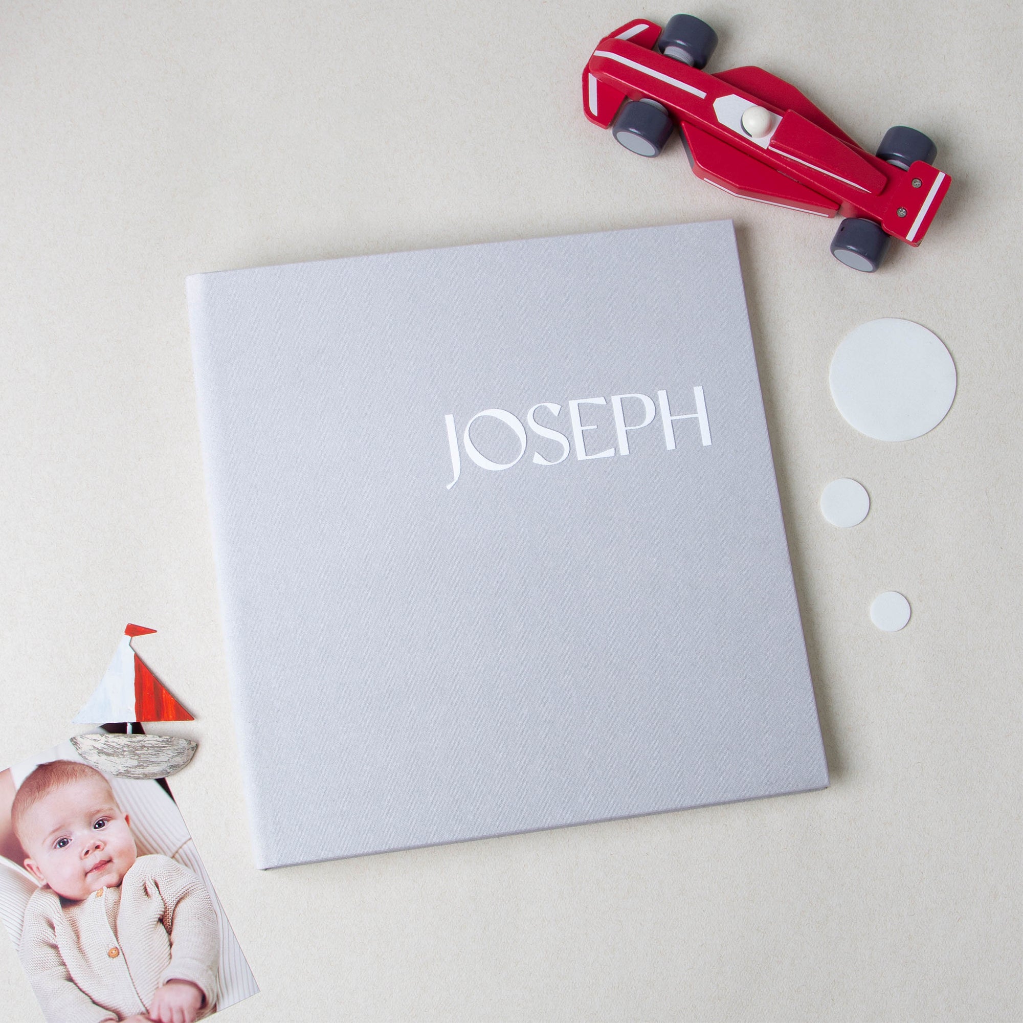 Light Blue + White Velour | 1st Year Baby Book