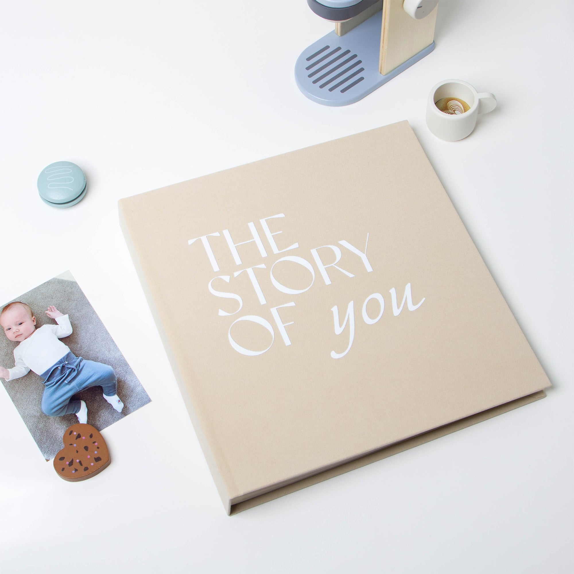 Sand + White Velour | 1st Year Baby Book