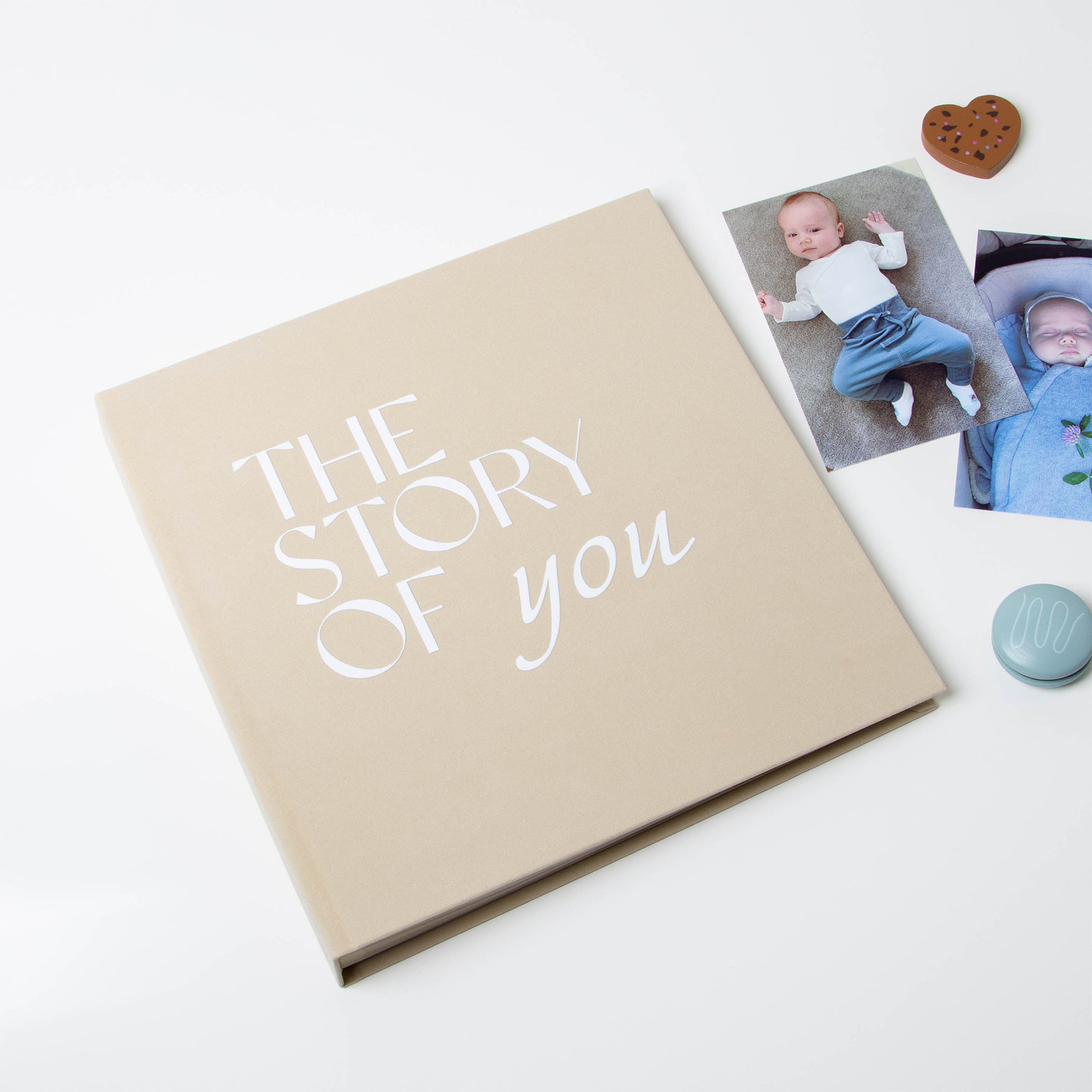 Sand + White Velour | 1st Year Baby Book