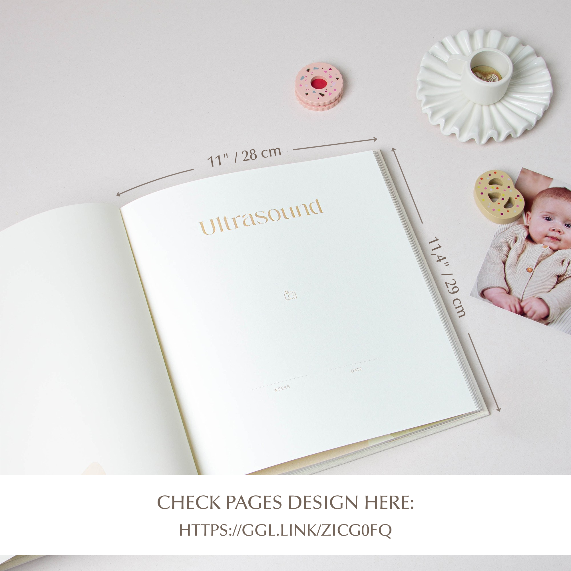 Cream + White Velour | 1st Year Baby Book