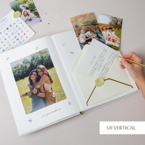 Light Blue + Gold Metallic | Letters to Bride Guest Book