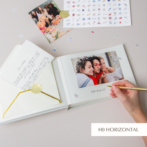 Light Blue + Gold Metallic | Letters to Bride Guest Book