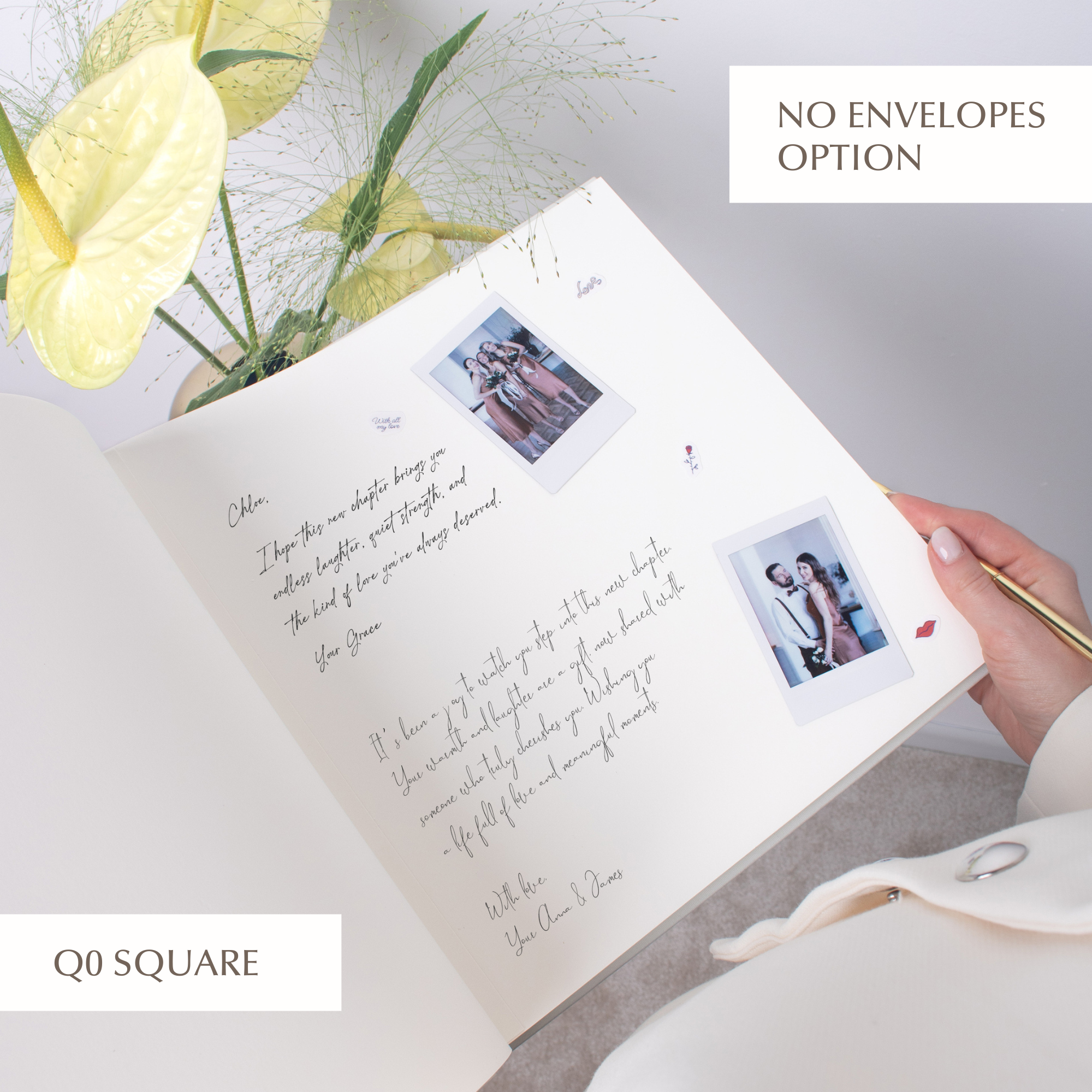 Light Blue + Gold Metallic | Letters to Bride Guest Book