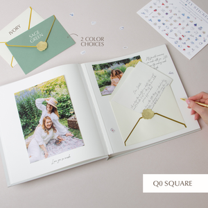 Light Blue + Gold Metallic | Letters to Bride Guest Book
