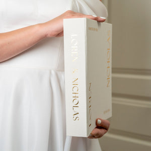 Side Names, Silky White + Real Gold | Guest Book