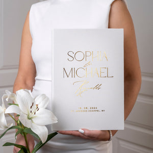 Silky White + Real Gold |  Guest Book ♡