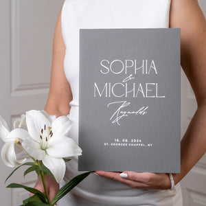 Sage Green + White Velour |  Guest Book