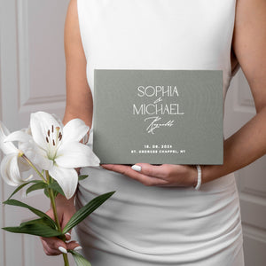 Sage Green + White Velour |  Guest Book