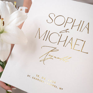 Silky White + Real Gold |  Guest Book ♡