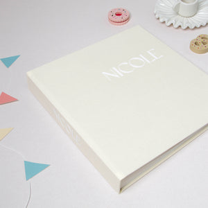 Ivory + White Velour | 1st Year Baby Book
