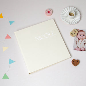Ivory + White Velour | 1st Year Baby Book