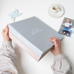 Gray + White Velour | 1st Year Baby Book