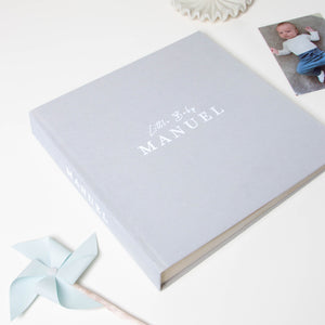 Gray + White Velour | 1st Year Baby Book
