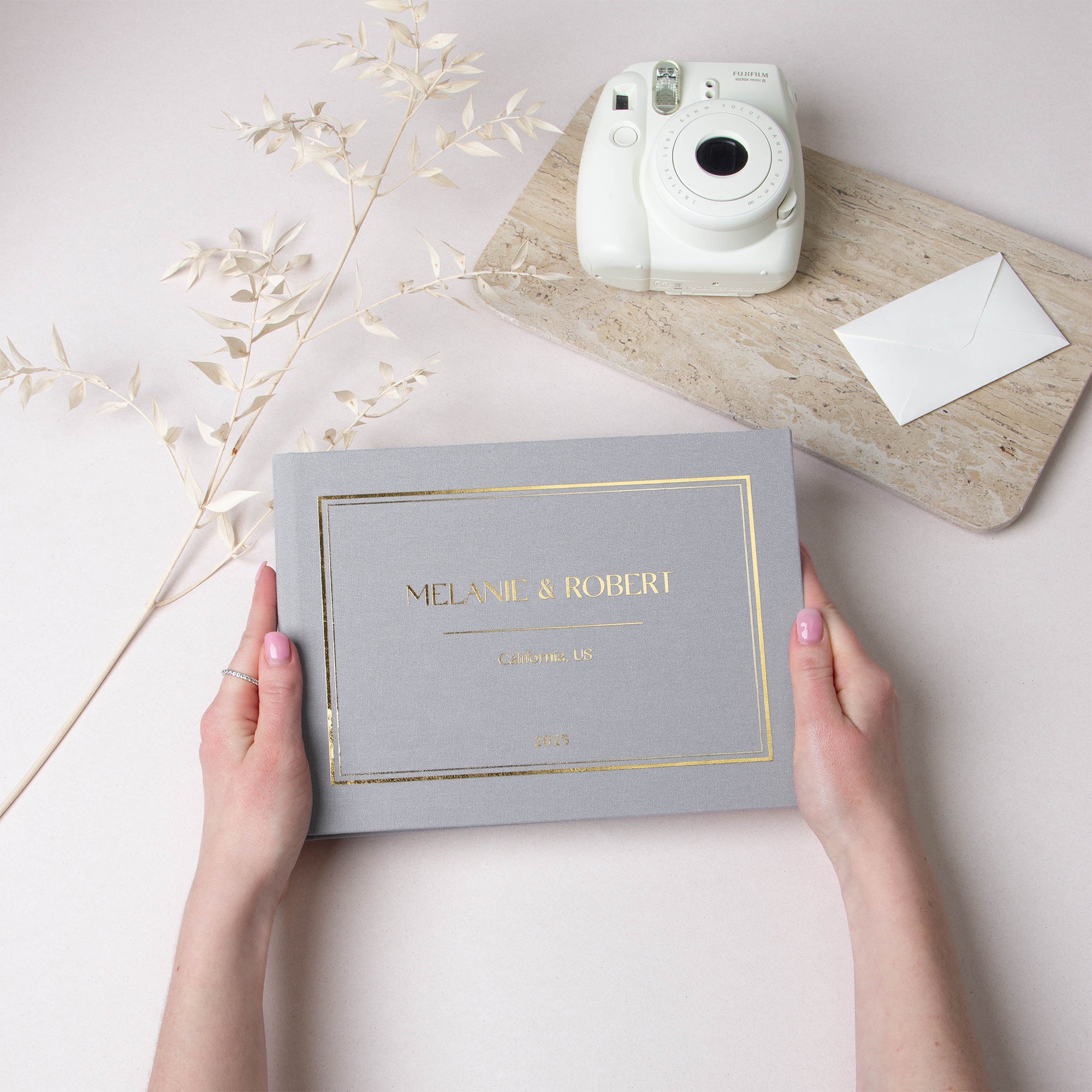 Gray + Real Gold | Guest Book