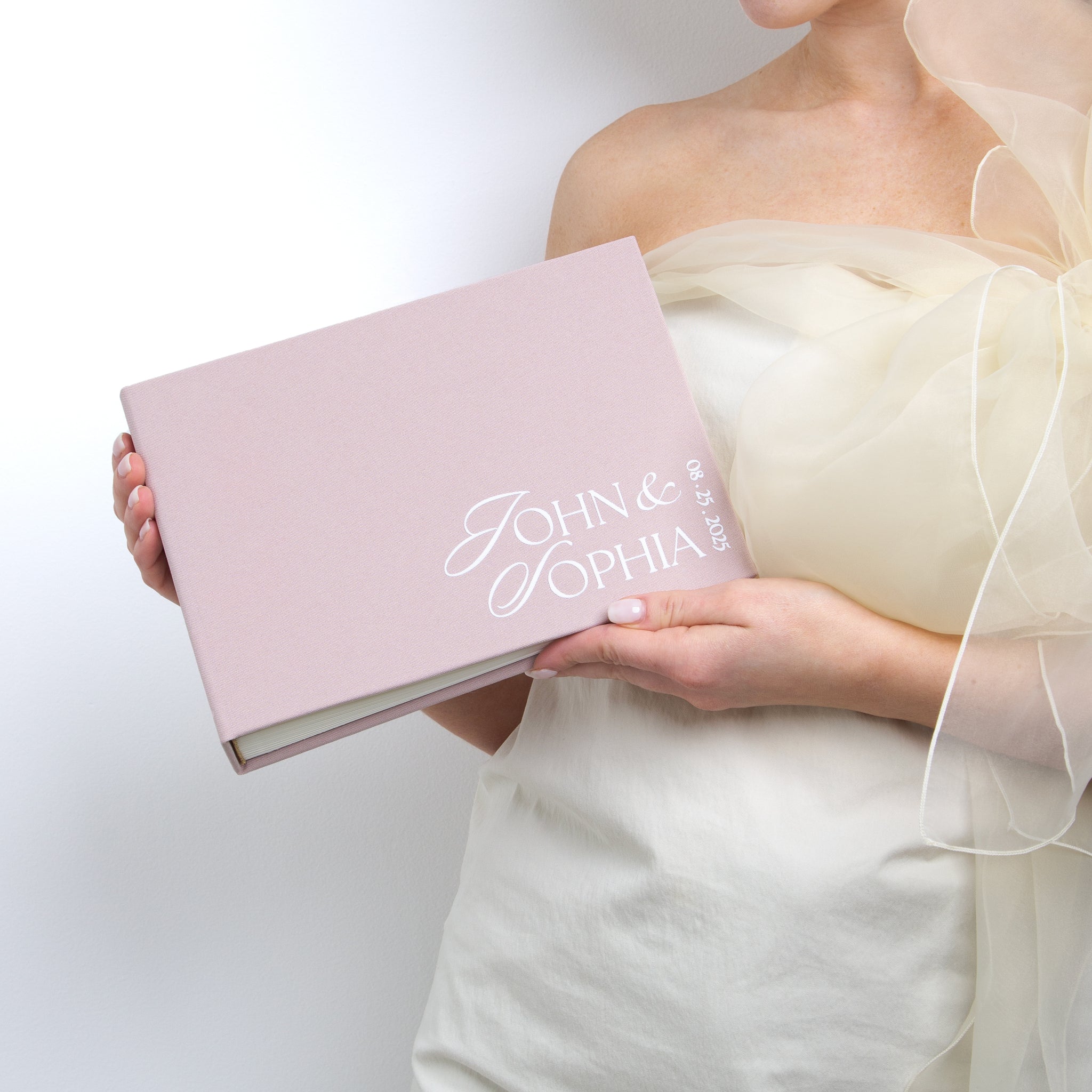 Vintage Rose + White Velour | Guest Book
