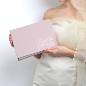 Vintage Rose + White Velour | Guest Book