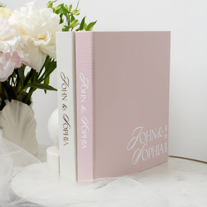 Vintage Rose + White Velour | Guest Book