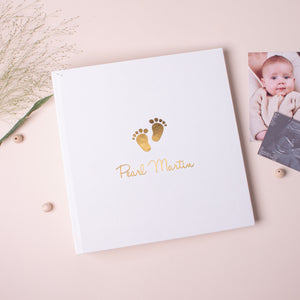 Silky White + Real Gold| 1st Year Baby Book