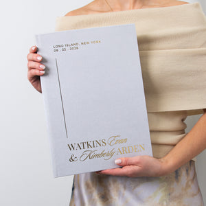 Light Gray + Real Gold | Guest Book