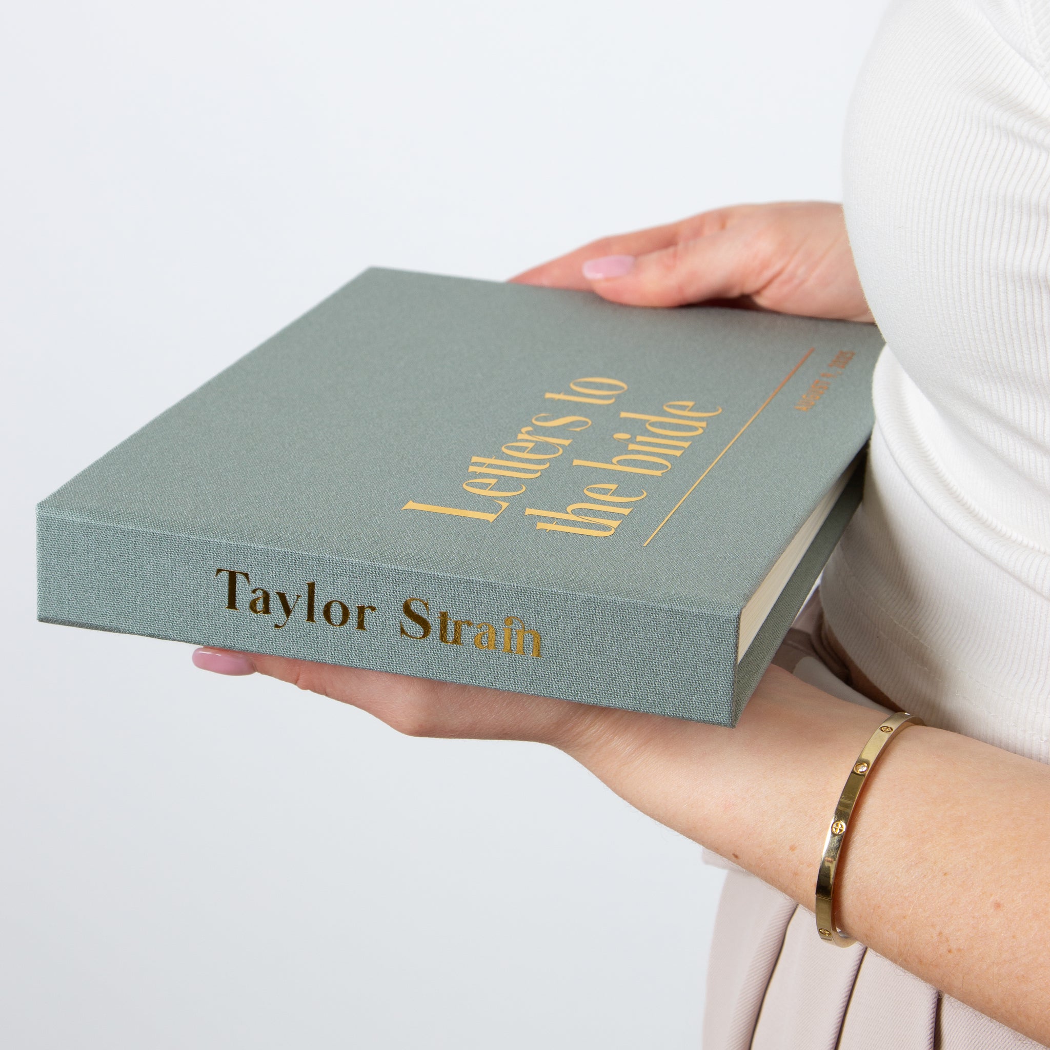 Sage Green + Real Gold | Letters to Bride Guest Book