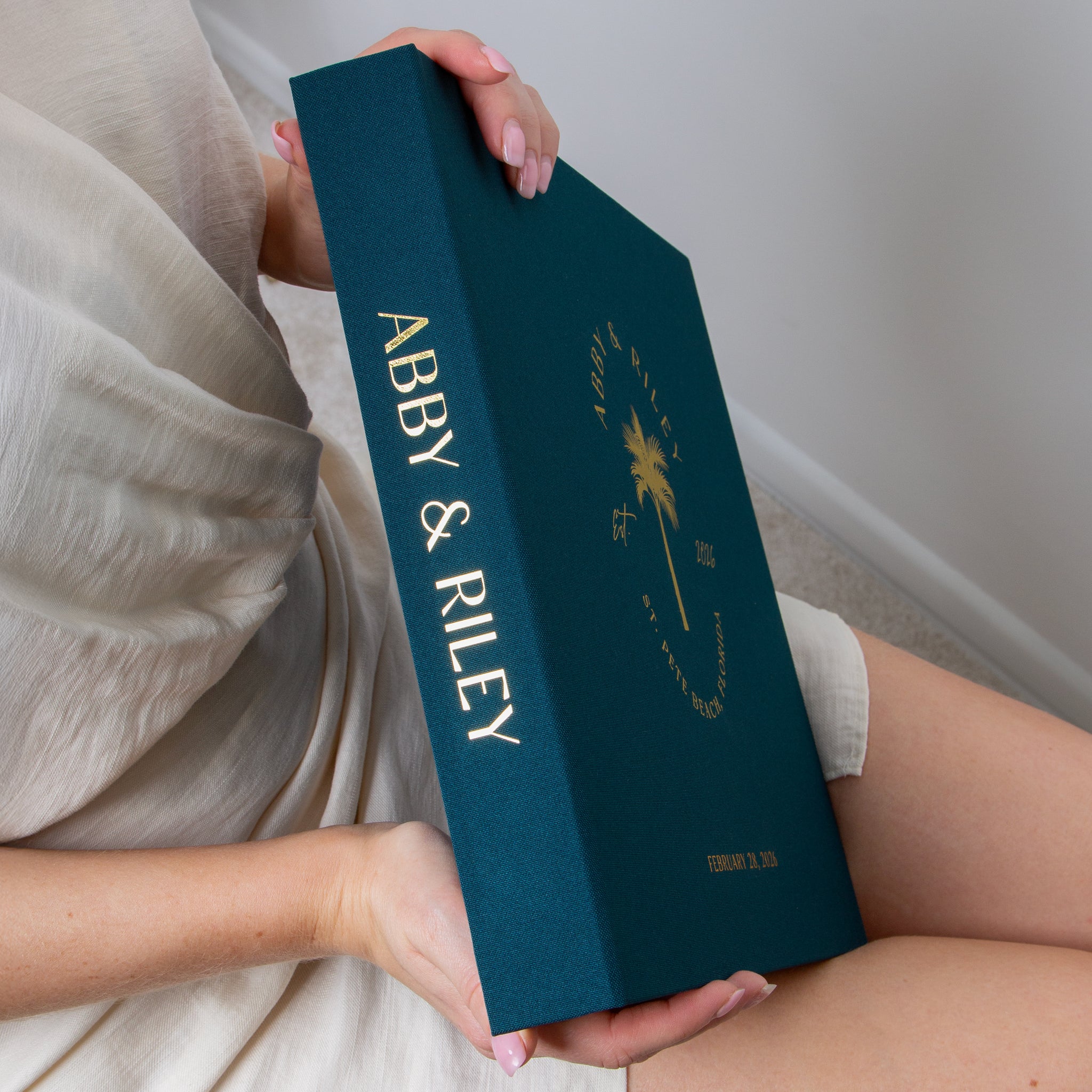 Petrol Blue + Real Gold | Guest Book