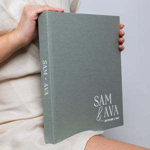 Sage Green + White Velour | Guest Book