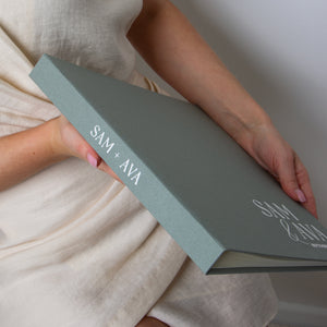 Sage Green + White Velour | Guest Book
