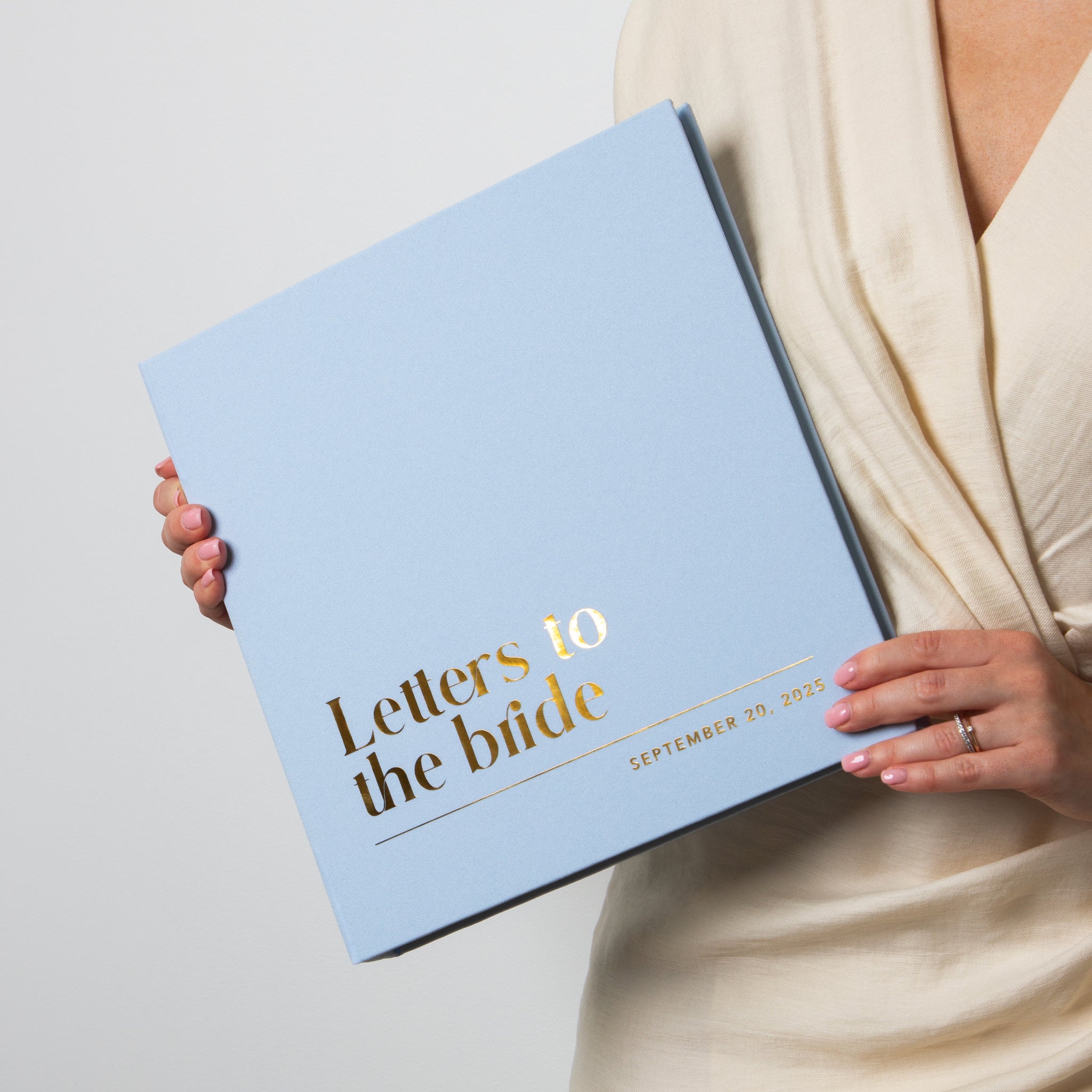 Light Blue + Gold Metallic | Letters to Bride Guest Book