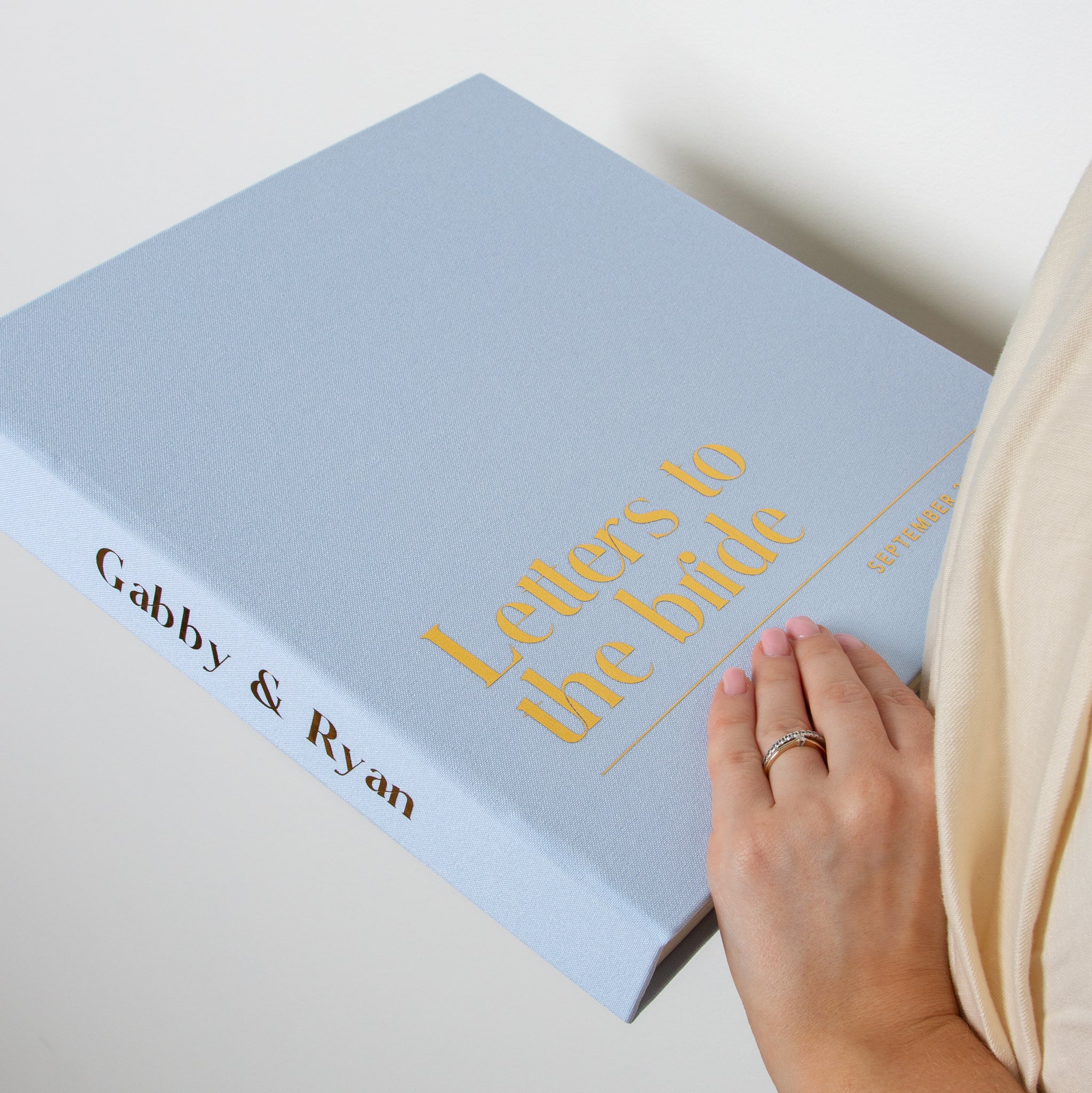 Light Blue + Gold Metallic | Letters to Bride Guest Book