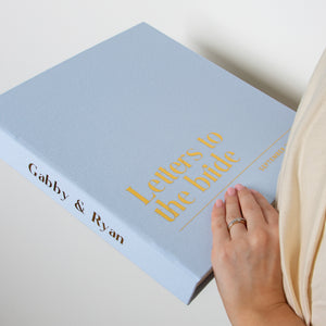 Light Blue + Gold Metallic | Letters to Bride Guest Book