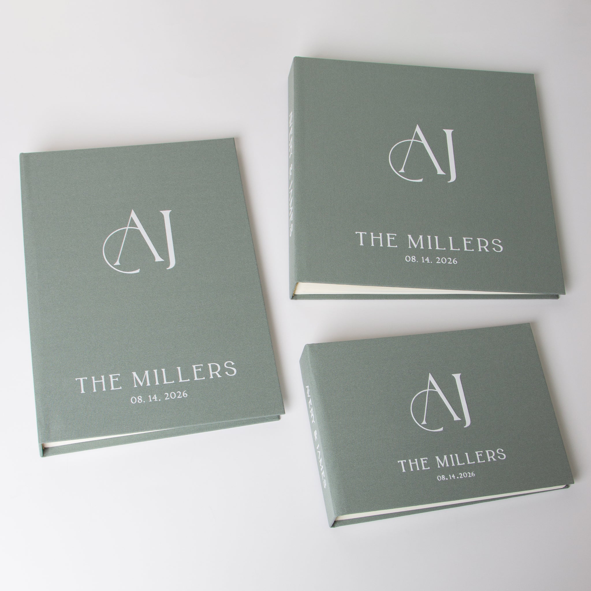 Sage Green + White Velour | Guest Book