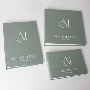 Sage Green + White Velour | Guest Book