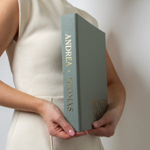 Sage Green + Real Gold | Honeymoon Coffee Table Album