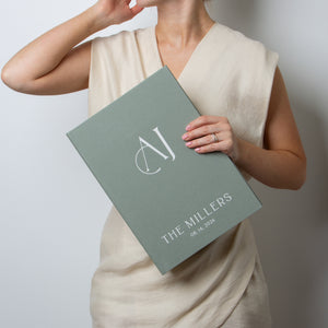 Sage Green + White Velour | Guest Book
