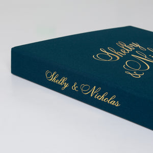 Petrol Blue + Real Gold | Guest Book