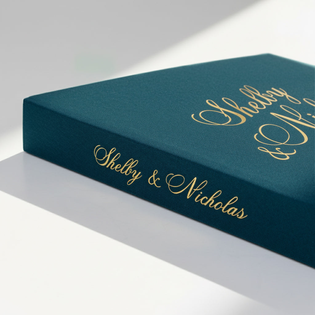 Petrol Blue + Real Gold | Guest Book