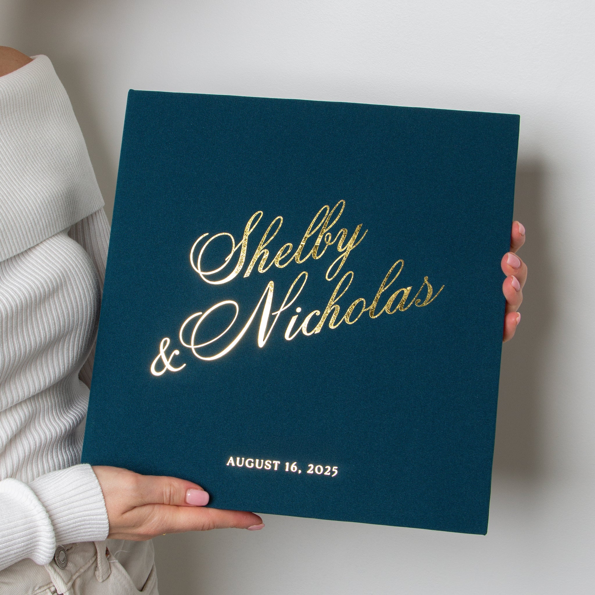 Petrol Blue + Real Gold | Guest Book