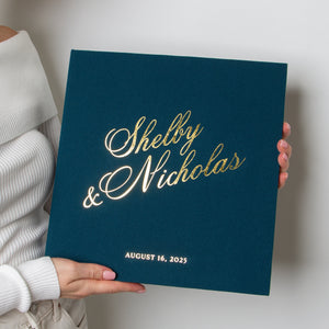 Petrol Blue + Real Gold | Guest Book