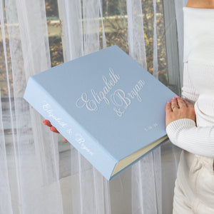 Light Blue + White Velour | Guest Book