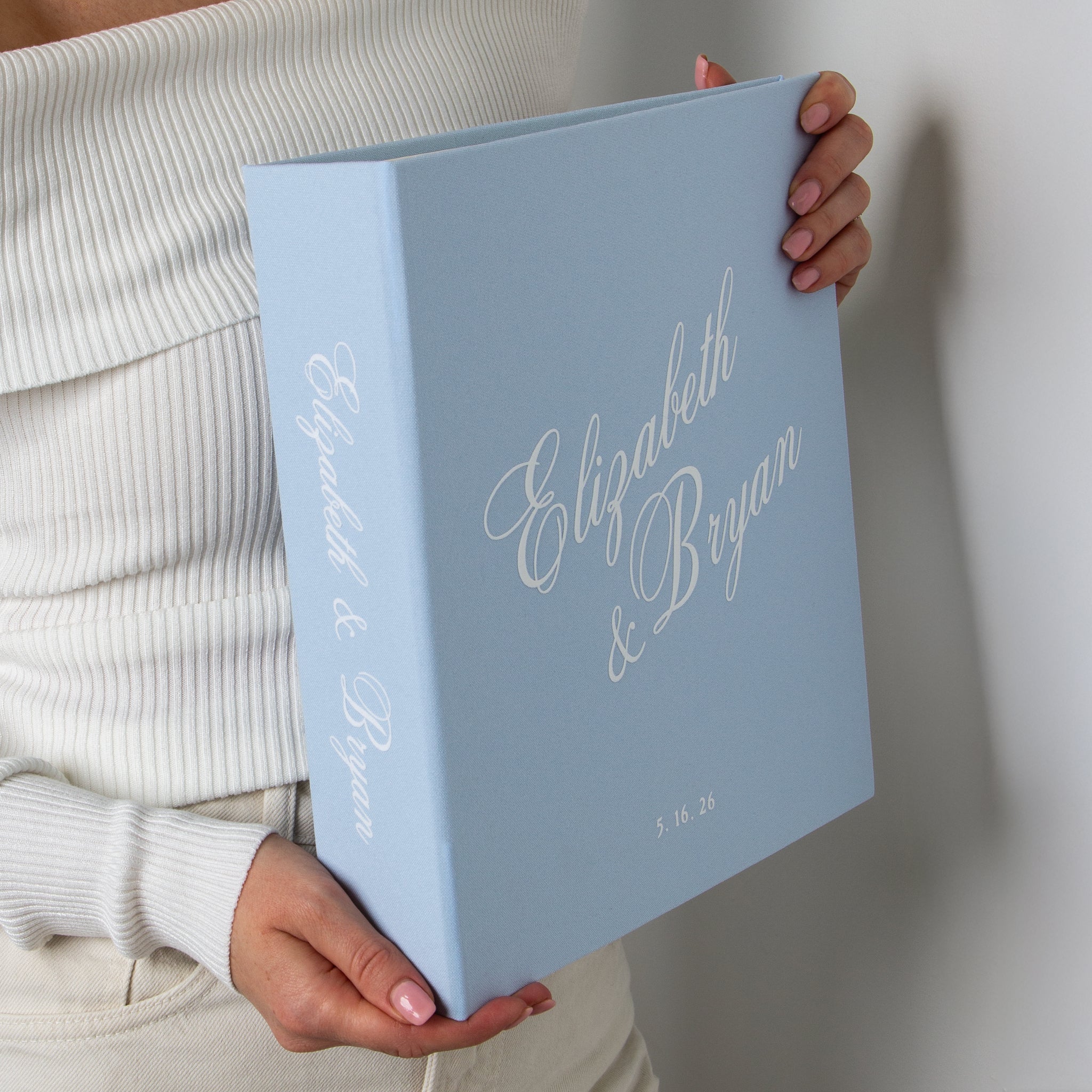 Light Blue + White Velour | Guest Book